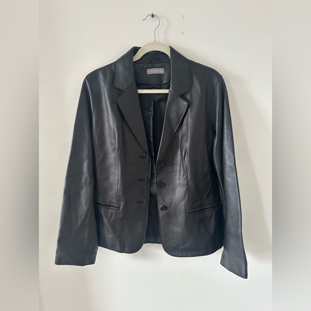 Kate Hill Black Leather Blazer